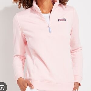 Vineyard Vines Women's Shep Shirt Pink 1/4 Zip Sweatshirt Flamingo Pink Size XS